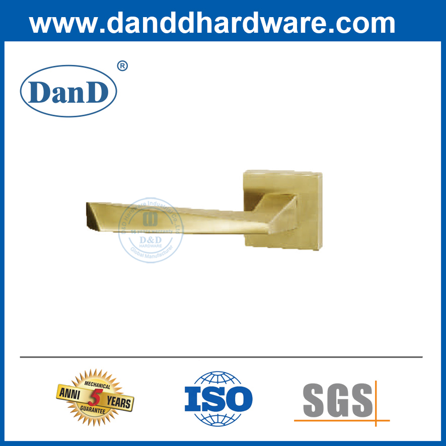 Moderna de alavanca sólida moderna, aço inoxidável quadrado de entrada de ouro de ouro DDDSH056