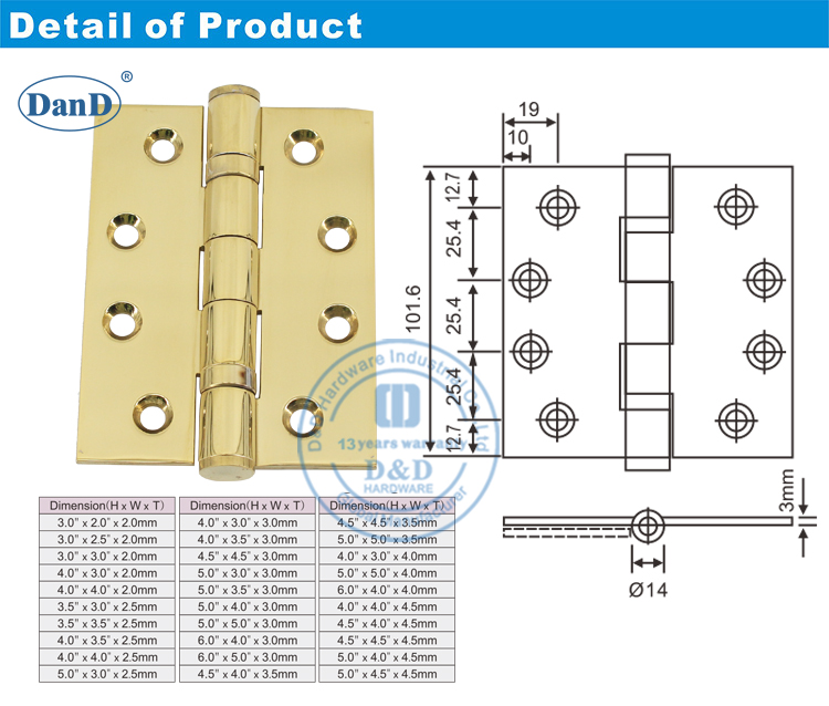 Polida porta de lat&atilde;o Hinge-ddss001