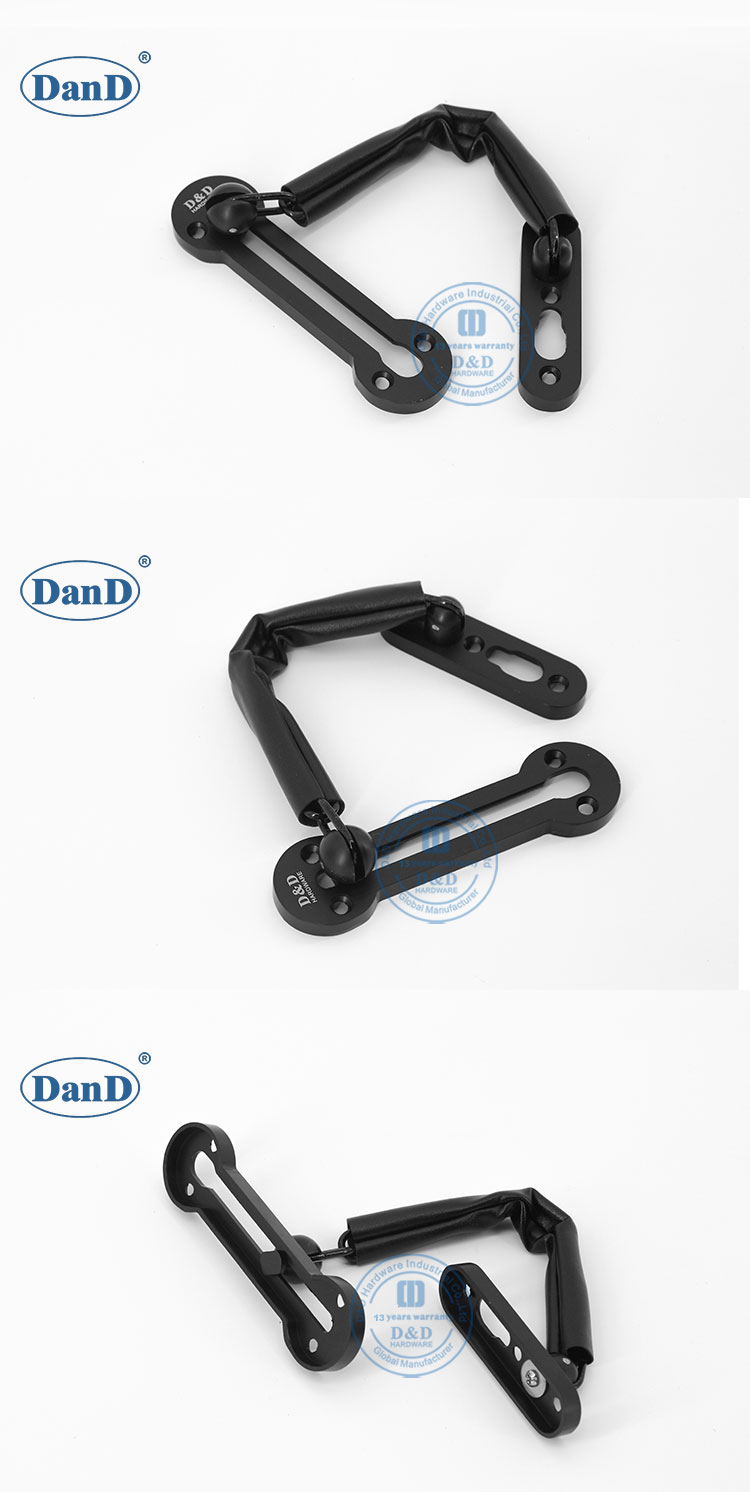 trava de corrente de porta preta