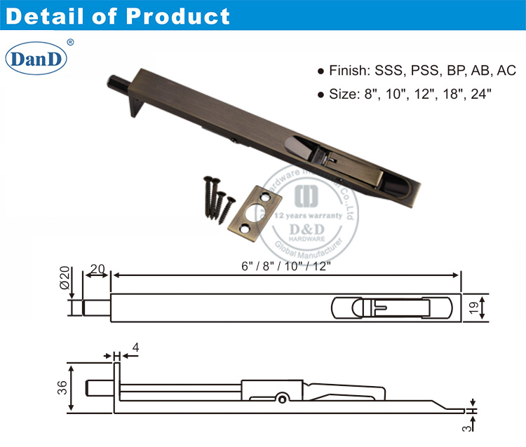 Hardware de porta de lat&atilde;o antigo e D