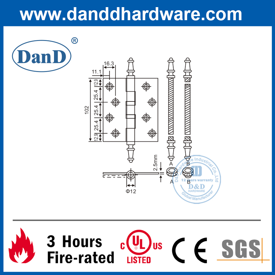 Bola dupla de bronze sólido rolamento de torta de torta de porta-ddbh002