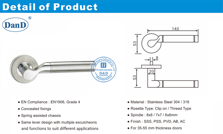 Hardware de alavanca de passagem-d e d