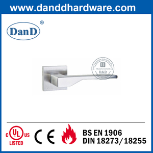 Alavanca de alavanca de porta maciça 304 de aço inoxidável com roseta quadrada-DDSH048