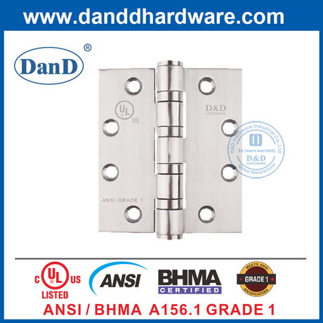 Ul Ansi Grau 1 Aço inoxidável 304 Silver Fire Pesish Door Hinge-DDSS001-Ansi-1