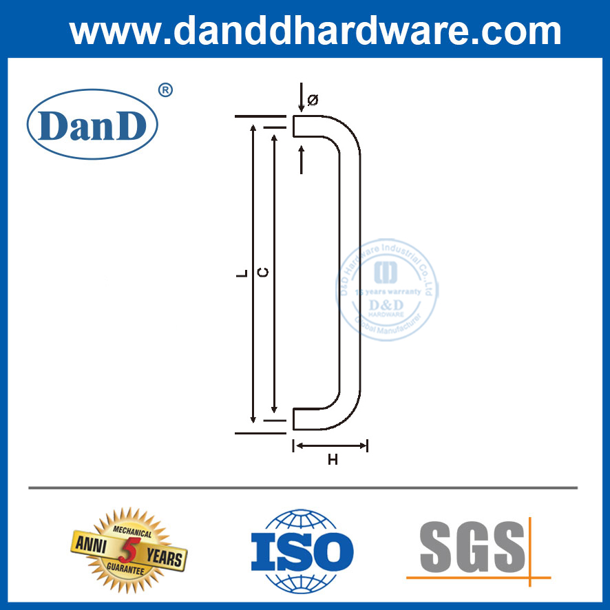 Monta de porta de vidro deslizante Aço inoxidável da porta externa moderna Pull Handles-DDPH020