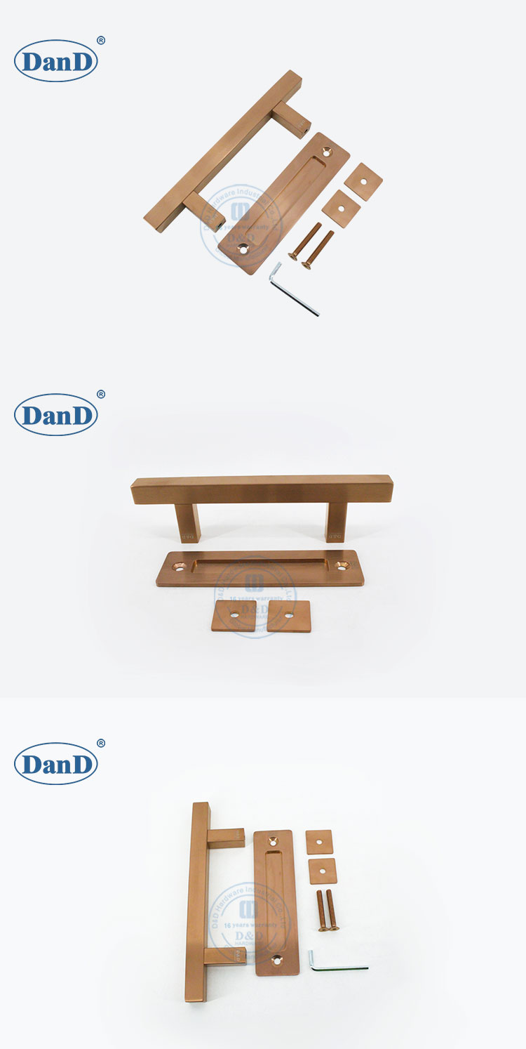 Ma&ccedil;aneta de porta de celeiro de ouro rosa