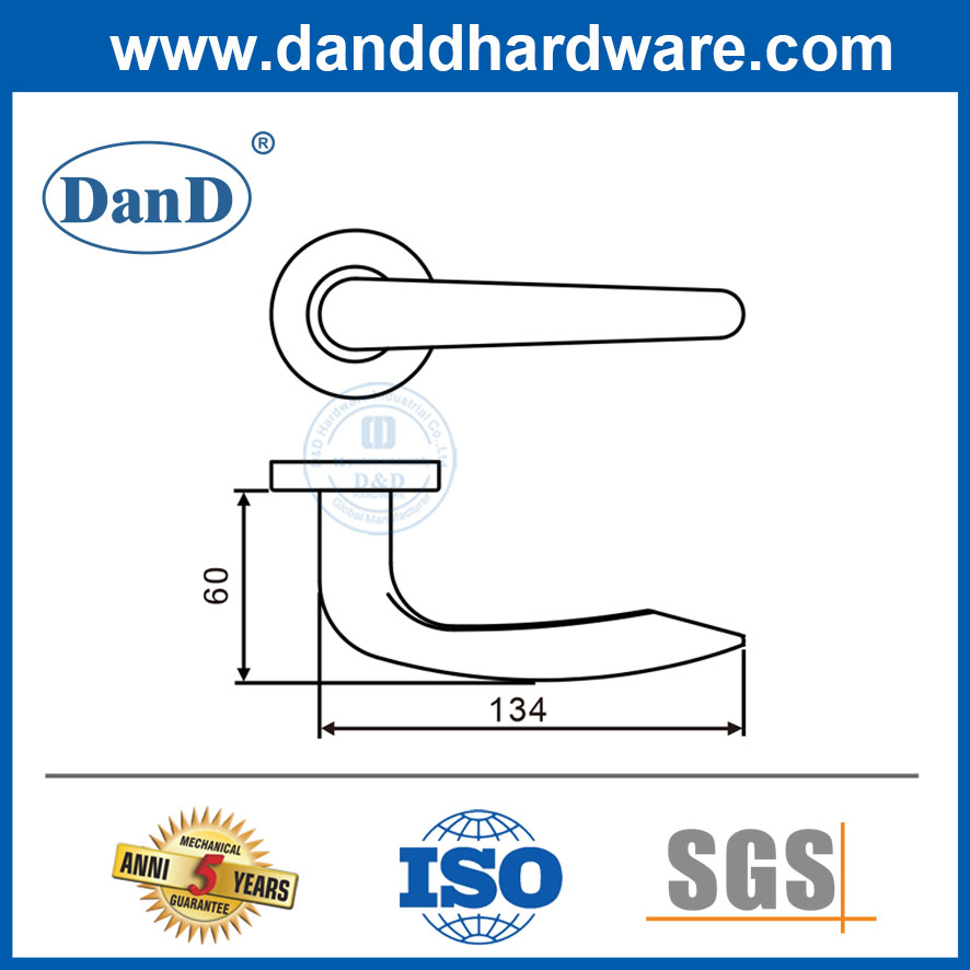 Alça de alavanca de trava de mortise aço inoxidável tubo oco de entrada da porta de entrada DDTH038