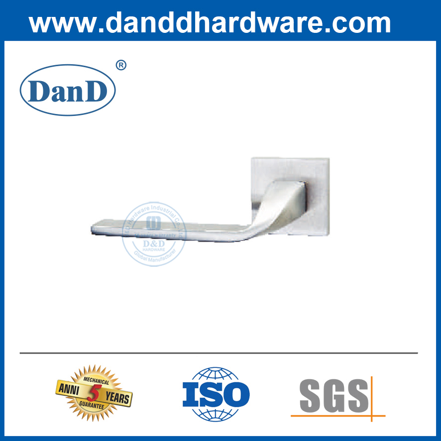 Tipos de maçaneta da porta Manças de porta de madeira quadrada de aço inoxidável sólido DDSH055