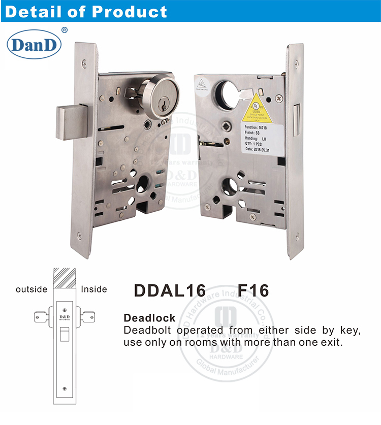 F16-Ansi Deadbolt Door Lock-D e D Hardware