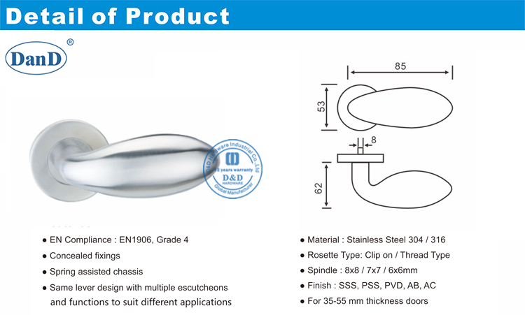 Hardware moderno da porta interior-d e d