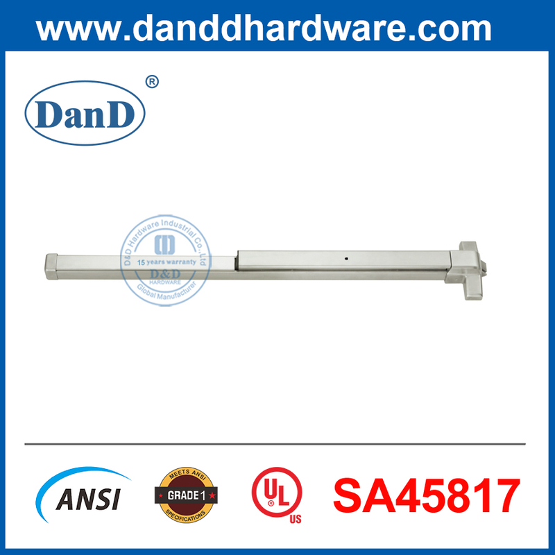 Saída de push bar de push aço de aço pintado de prata pânico hardware Ul305 barras de pânico por porta de aço-ddpd025