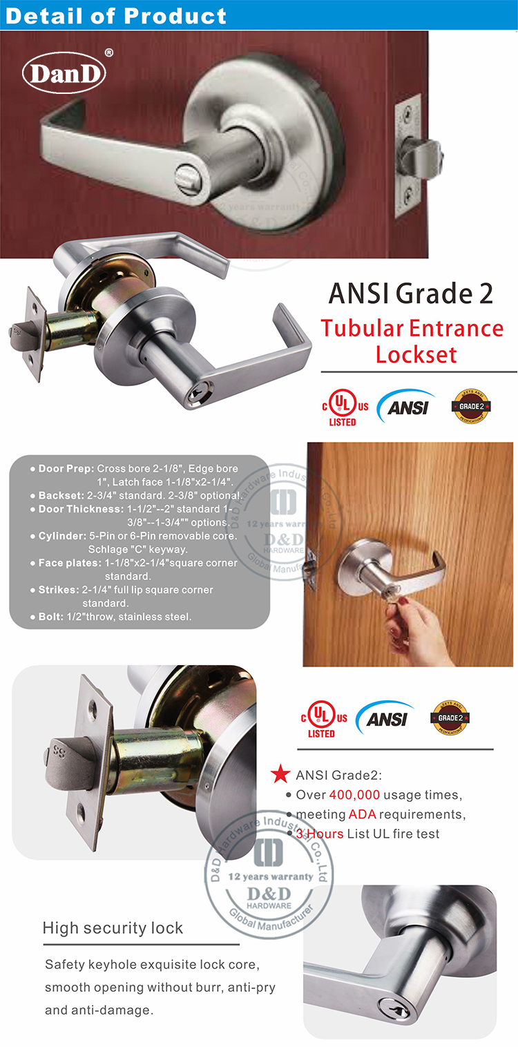 ANSI Tubular Lockset-DDLK011-D e D Hardware