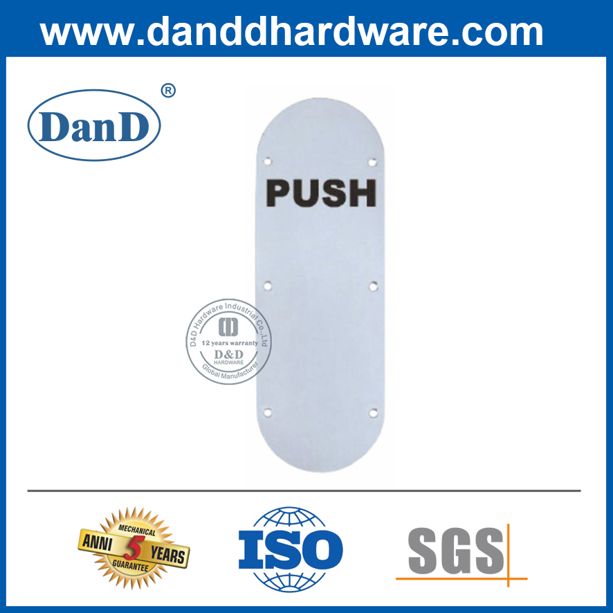 Placa de sinal de aço inoxidável de alta qualidade para push-ddsp005