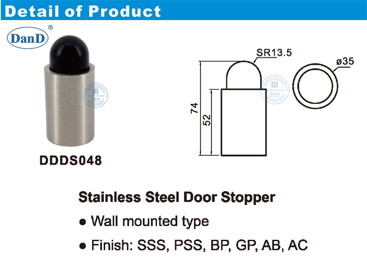 Parada de porta prateada