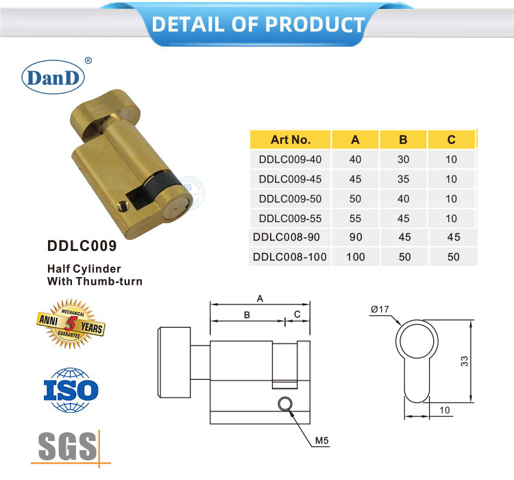 Meio cilindro com Thumbturn