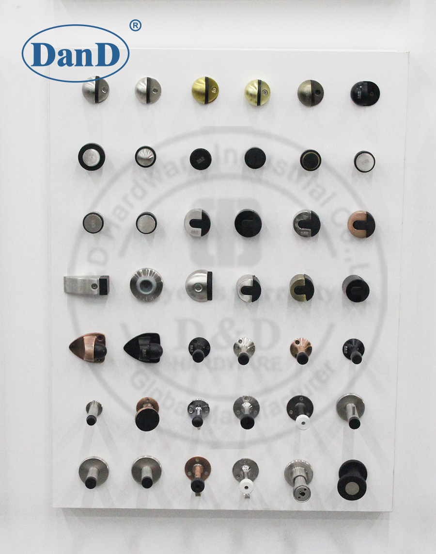 Tampa de porta de zinco montada em piso cromado de cetim Holder de porta magnética-DDDS033