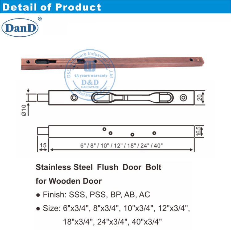 parafuso de descarga para portas duplas
