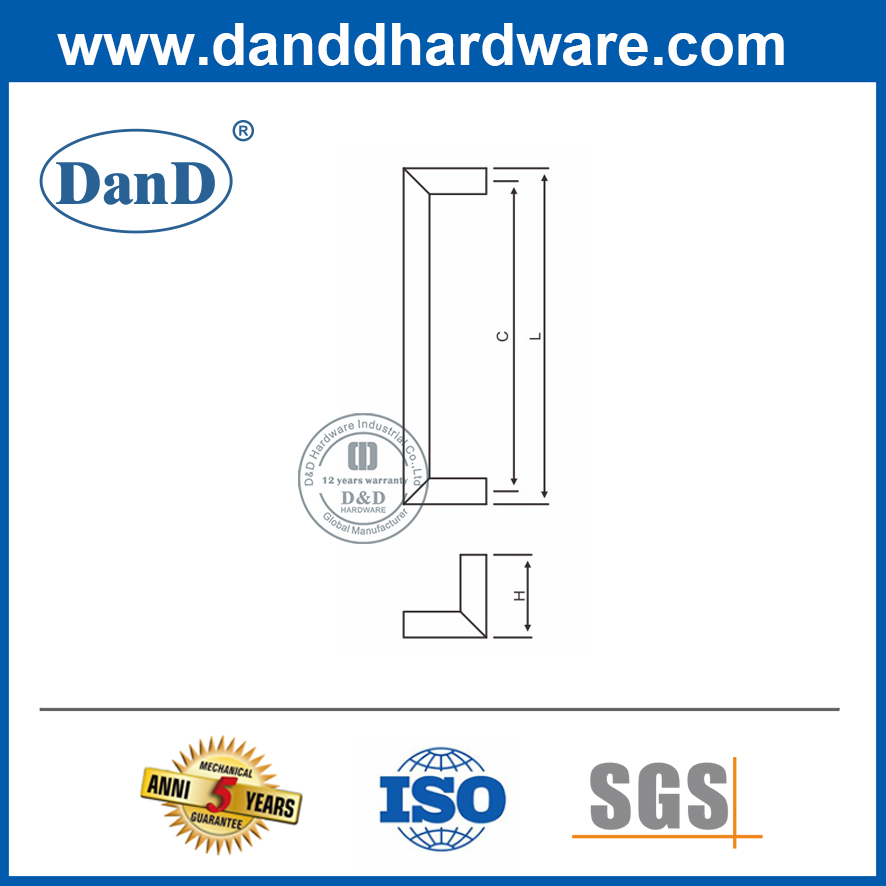 Aço inoxidável 304 Pull Handle para a porta de vidro interior-DDPH011