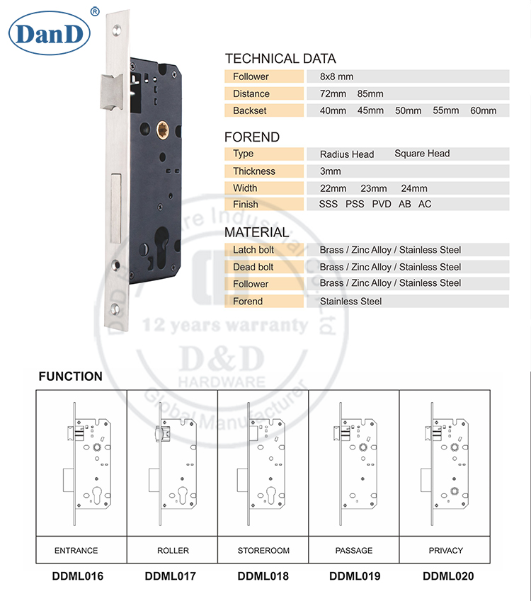 Hardware Mortise Lock-D & D
