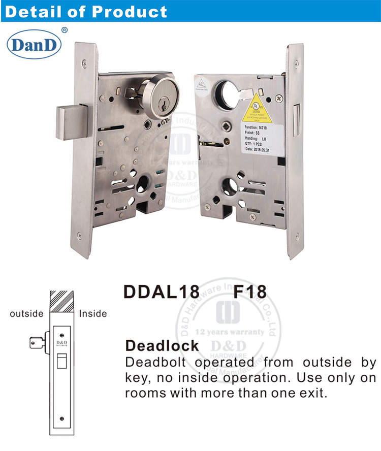 F18-Ansi Deadbolt Door Lock-D e D Hardware
