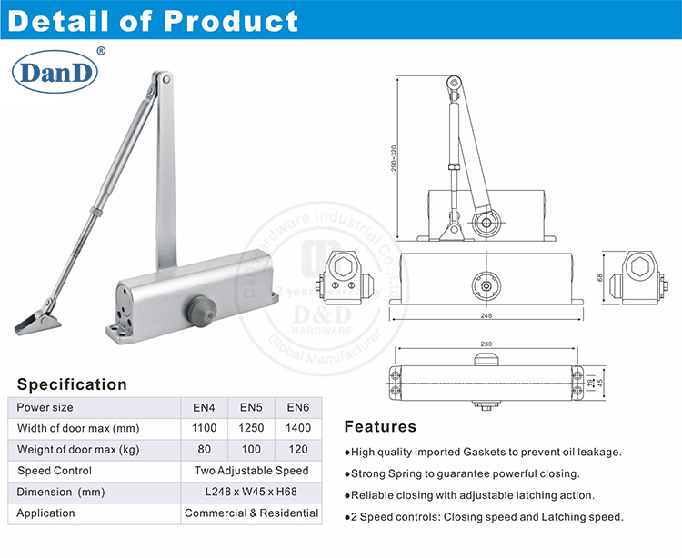 PORTA PESADA PORTURA CLOSER-D e D HARDWARE