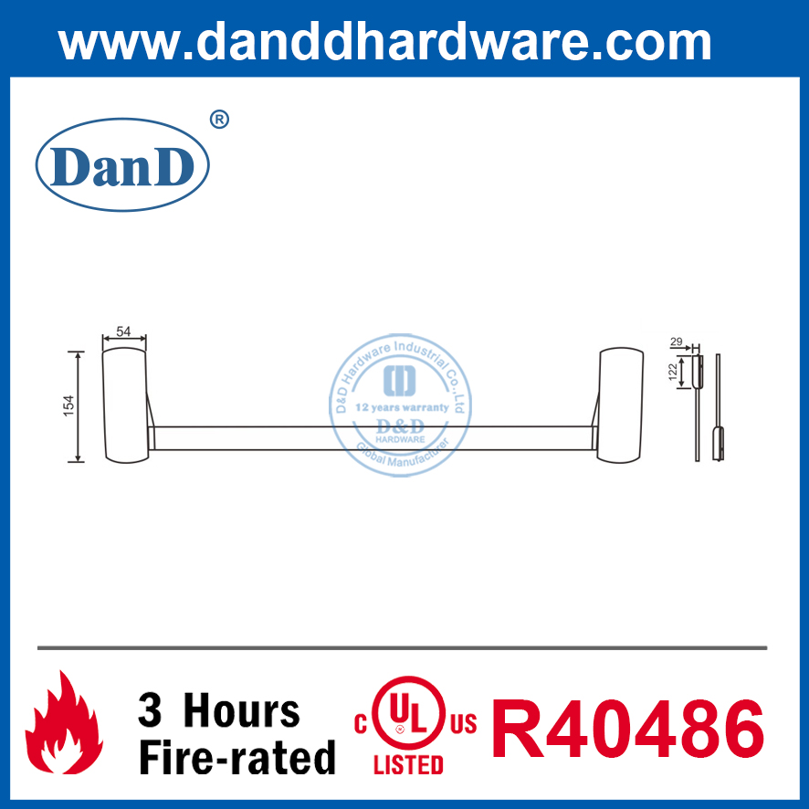 Dispositivo de saída do pânico da barra transversal SS304 para a porta do escape do incêndio - DDPD022