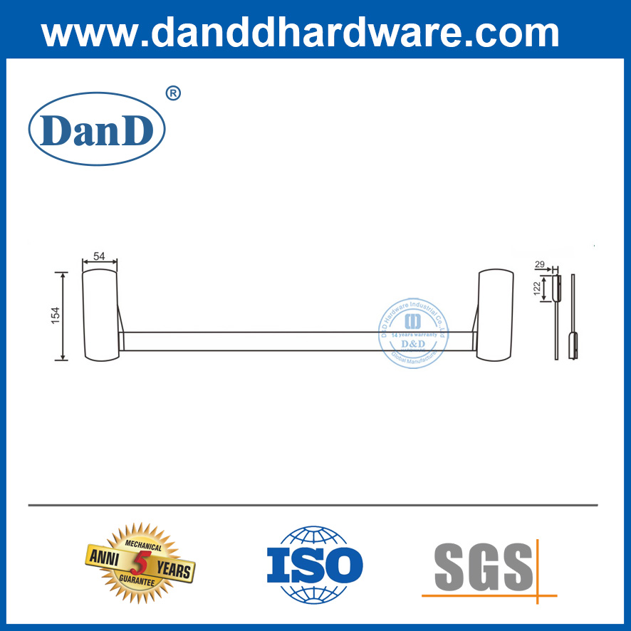 Push bar bloqueio de travessia de pânico dispositivo de saída de aço de pânico por porta hardware-ddpd022