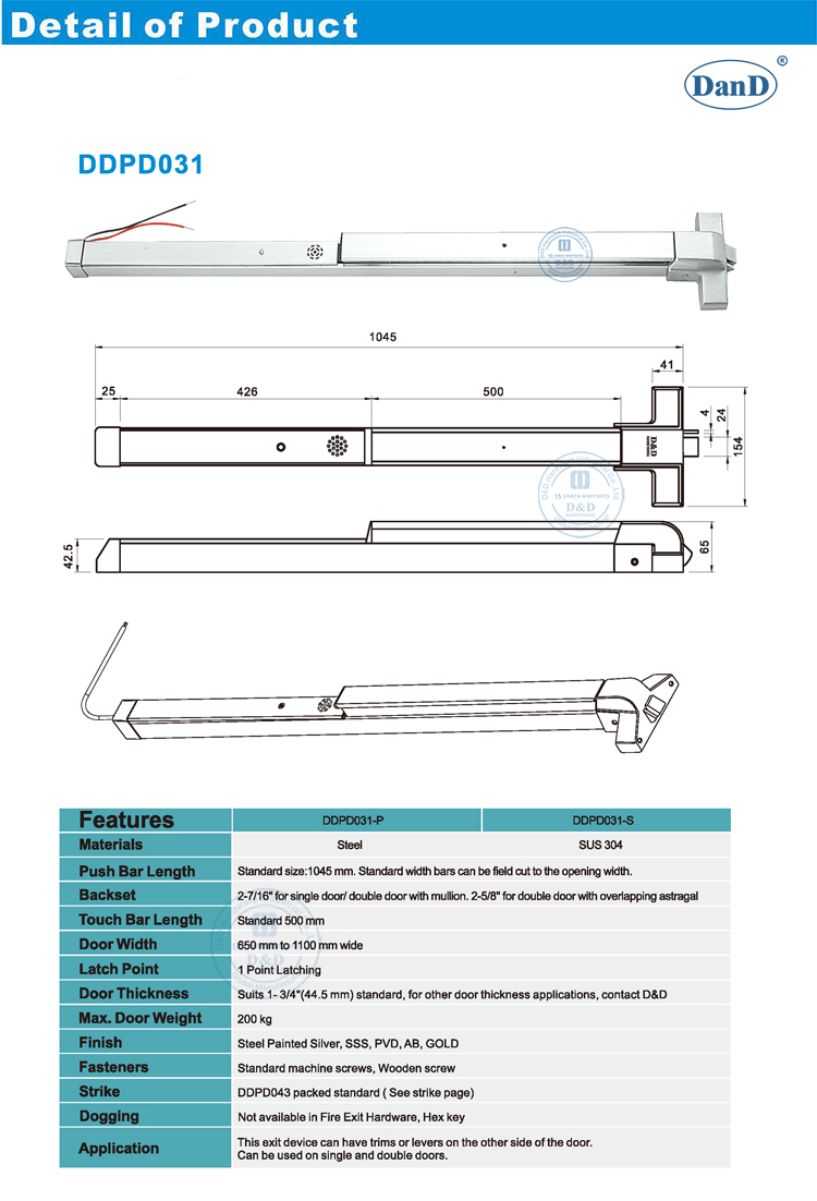 Barra de p&acirc;nico el&eacute;trico 