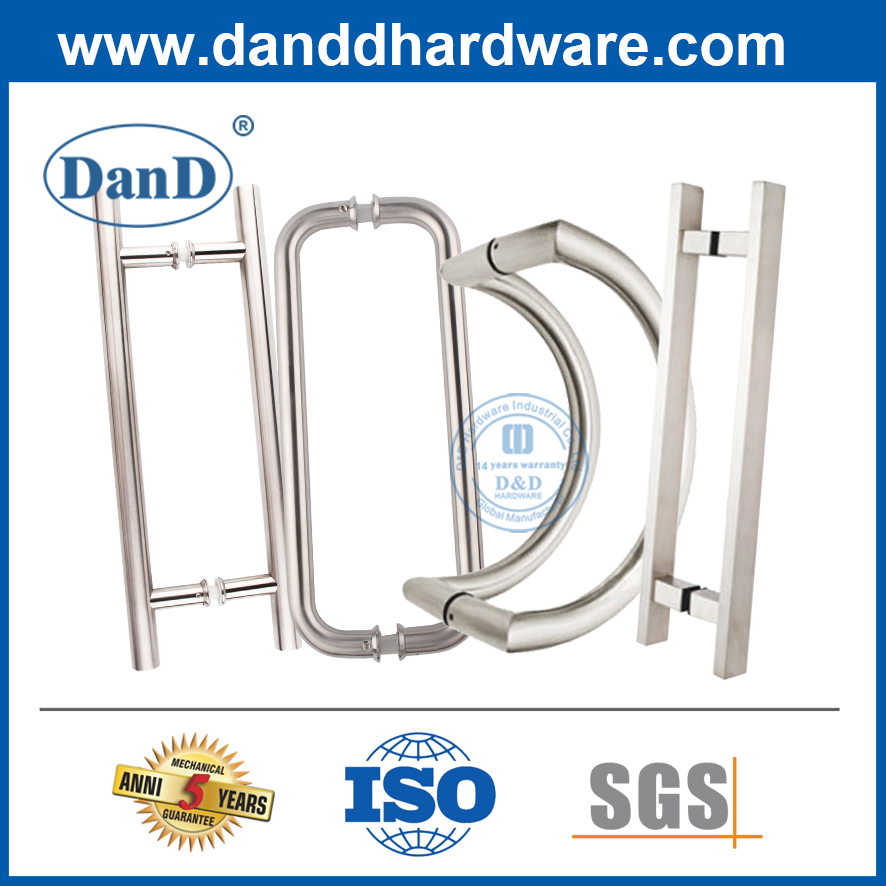 Porta de vidro Pull Handled fundo de aço inoxidável porta de puxão de porta-ddph035