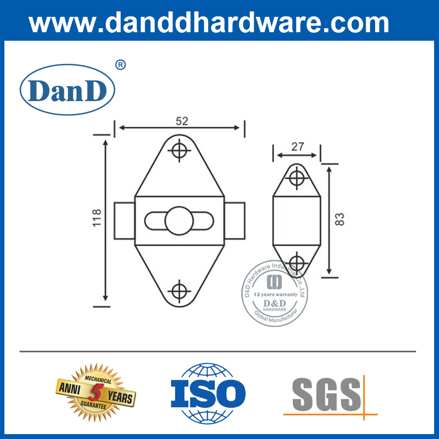 China fabricante guarda de porta trava de aço inoxidável porta de segurança parafuso-dddg007