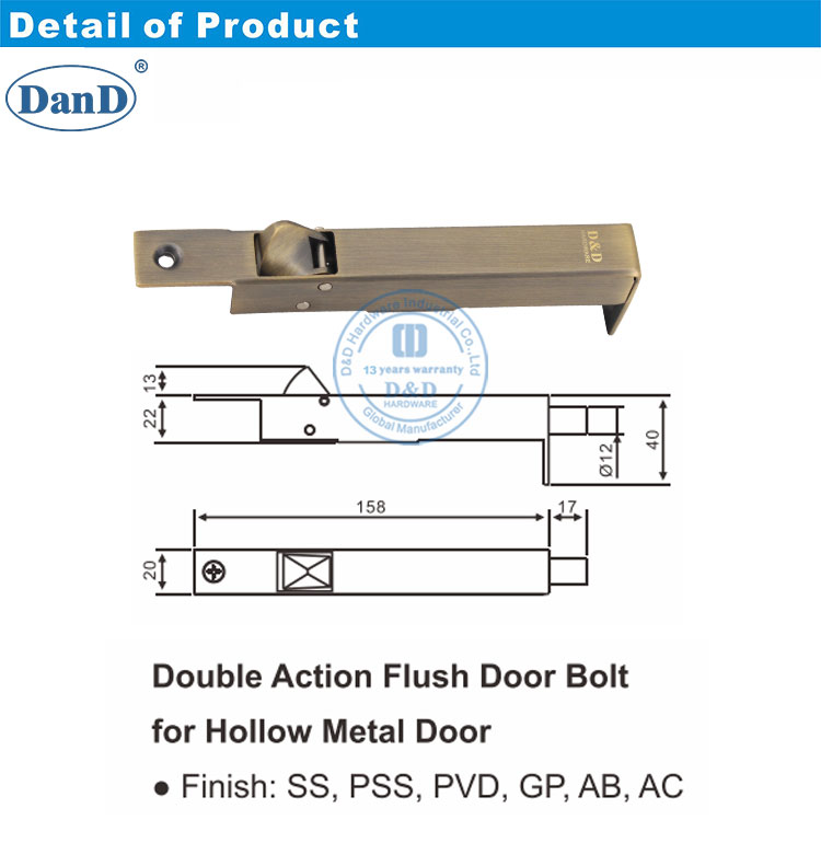 parafusos de descarga autom&aacute;tica para portas duplas