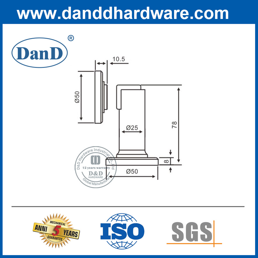 Moderno de aço inoxidável liga de zinco da porta de madeira Tolante de porta magnética-DDDS030
