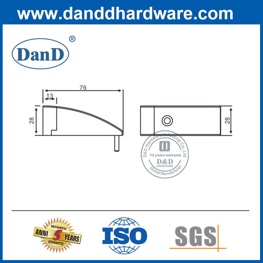 Rolha da porta externa de aço inoxidável para segurança portas comerciais Stop hardware-ddds013