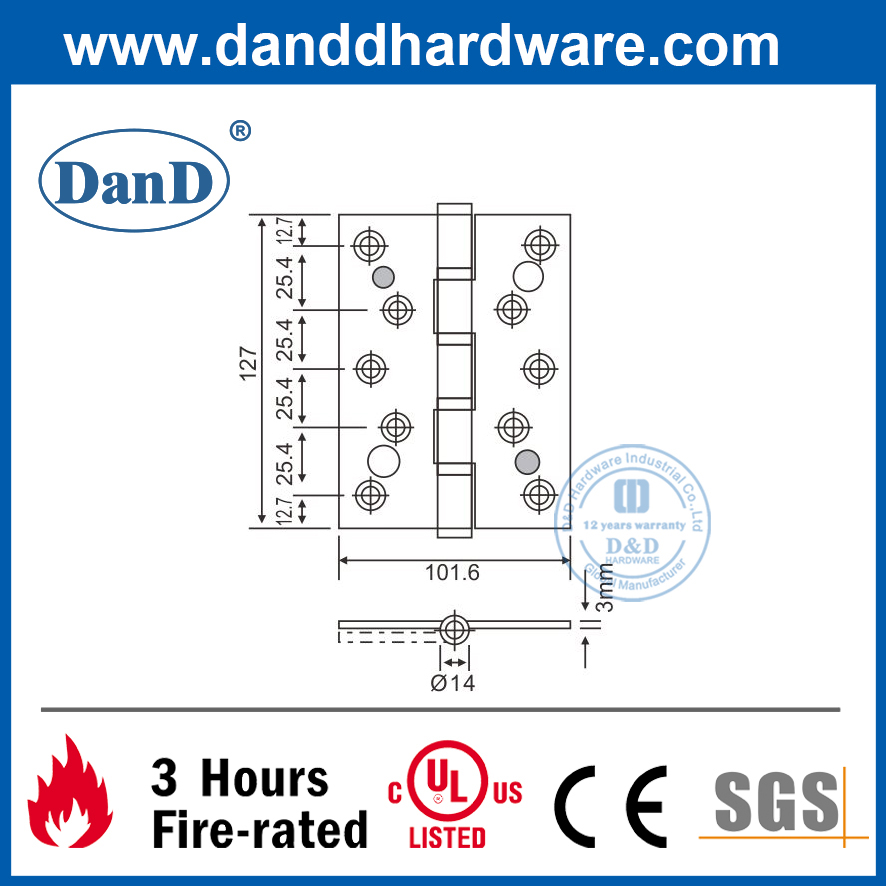 Aço inoxidável 316 Melhor Dupla Segurança Porta de metal dobradiça-DDSS013