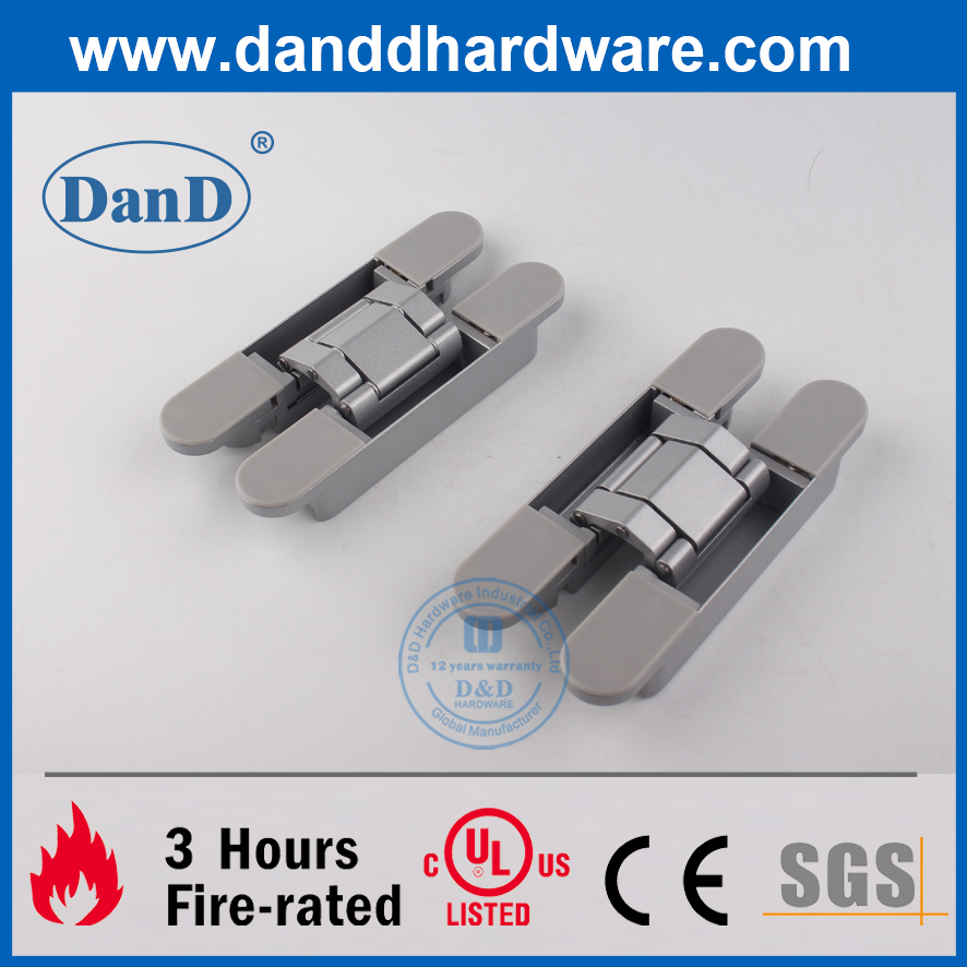 Liga de zinco pintada de prata 3 vias de porta escondida ajustável DDCH008-G40