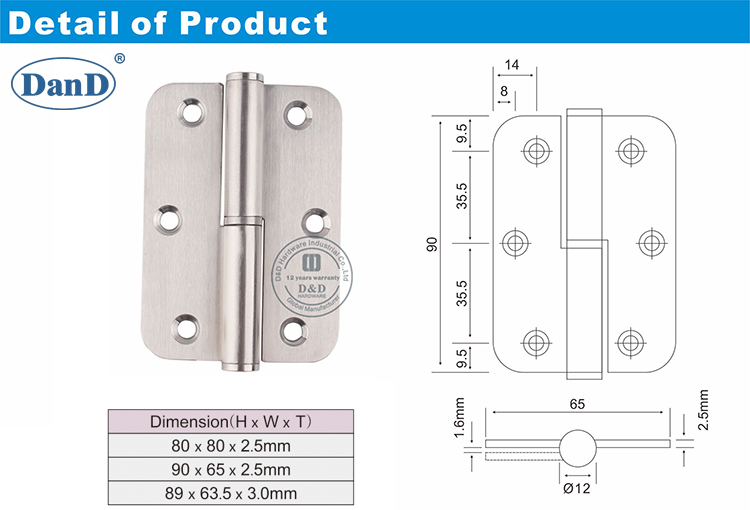 SS Levante O Hardware Dobradouro-D e D