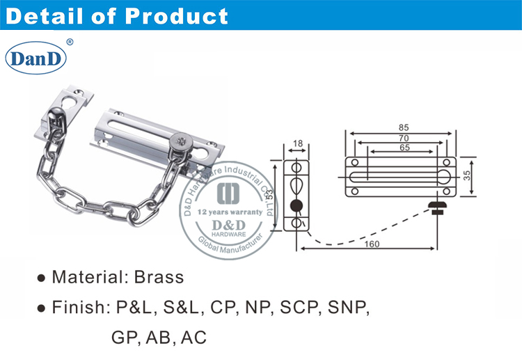 Cadeia da porta de seguran&ccedil;a de metal-DDDG005