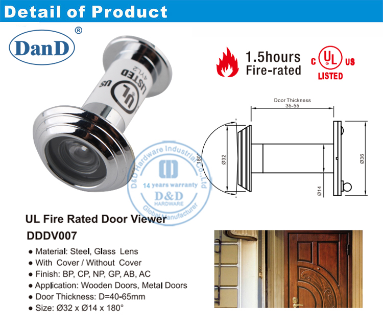 Visualizador de porta de peephole de grande angular