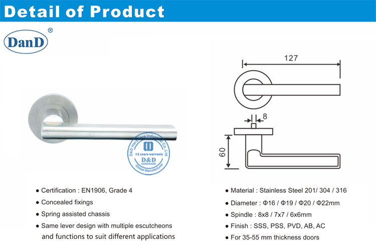 Handles-D e D de porta de ferro
