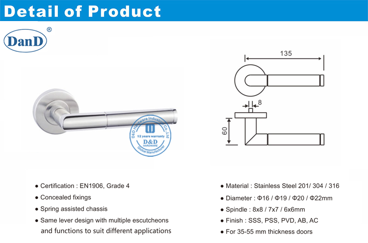 Dupla porta Handles-D e D Hardware