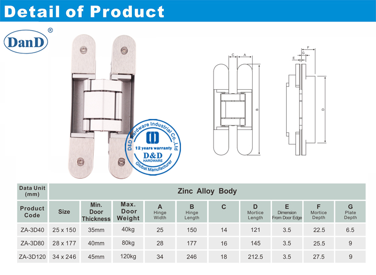 Dobradi&ccedil;a de alta seguran&ccedil;a -d e d hardware -40kg