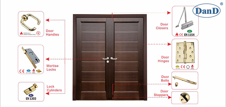 Hardware de constru&ccedil;&atilde;o de lat&atilde;o polido e h hardware