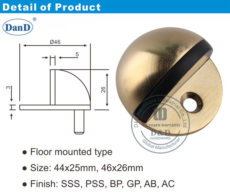 Hardware de porta de lat&atilde;o de cetim e D Hardware
