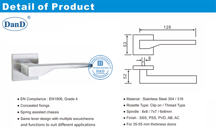 Hardware de alavanca de alavanca s&oacute;lida d e d
