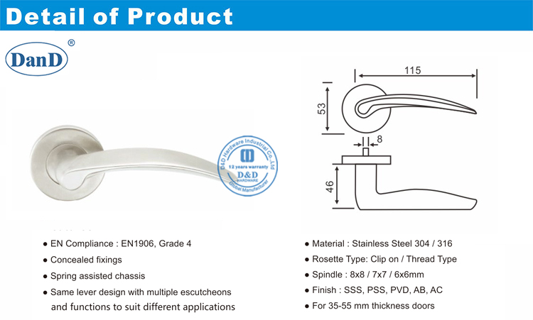 Hardware da porta contempor&acirc;nea da porta-d e D