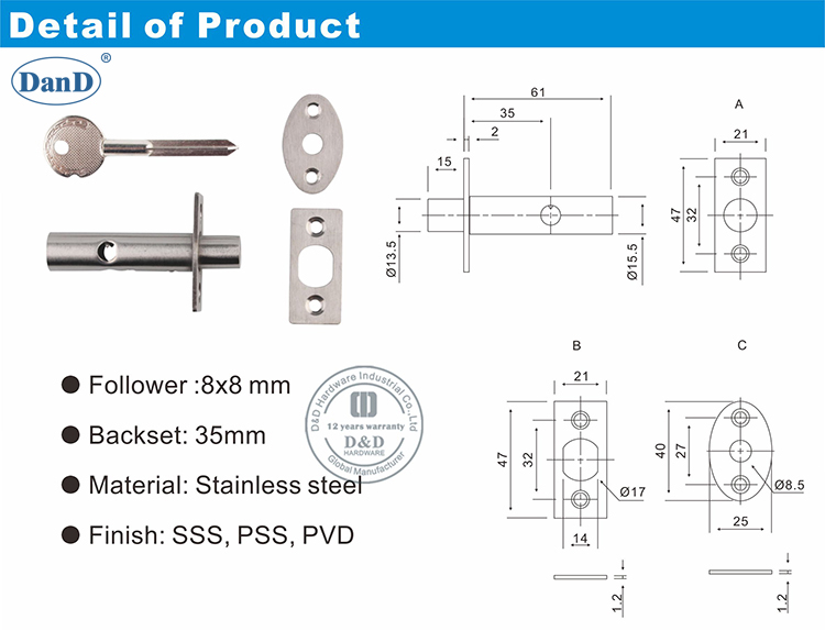 Hardware lock-d e d do eixo