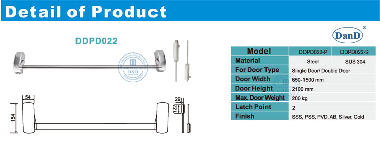 Trava da porta da barra transversal