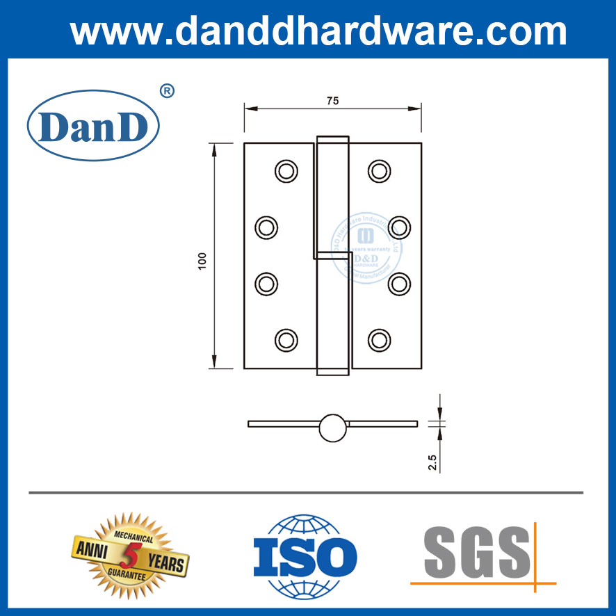 Butt de bumbum ao ar livre dobradiças australianas de aço inoxidável esquerdo elevador da porta da porta DDSS060