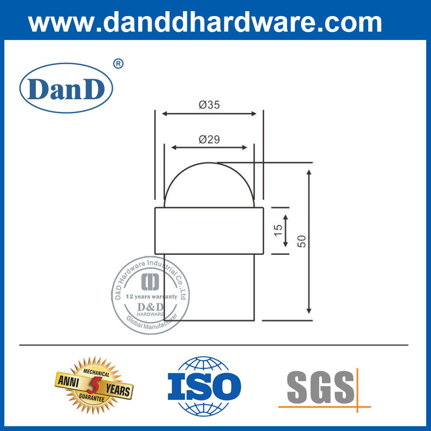 Parafuso de hardware comercial da porta de aço inoxidável na porta de aço inoxidável na porta de porta-ddds008