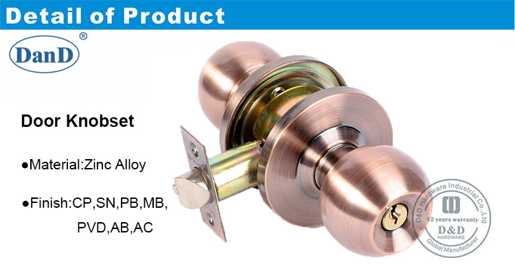 Bot&atilde;o Lockset-DDLK050-D e D Hardware